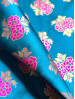 Raw Silk Brocade: Teal + Hot Pink Raw Silk Brocade: Teal + Hot Pink