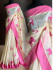 Tassar Cotton - Cream + Pink Tassar Cotton - Cream + Pink