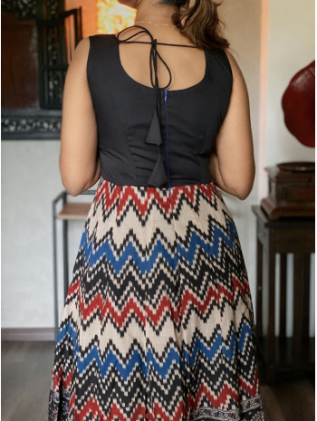 Anarkali Suit - Black + Beige